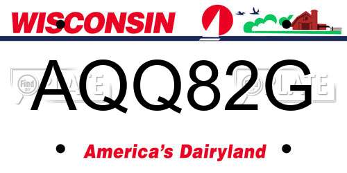 AQQ82G Wisconsin License Plate
