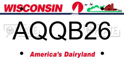 AQQB26 Wisconsin License Plate