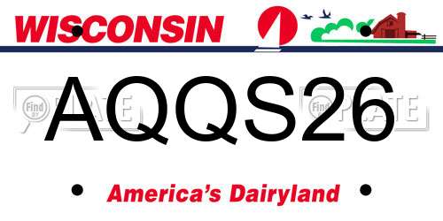 AQQS26 Wisconsin License Plate