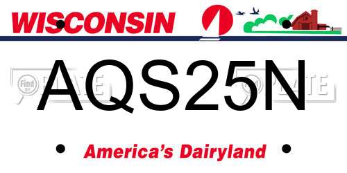 AQS25N Wisconsin License Plate