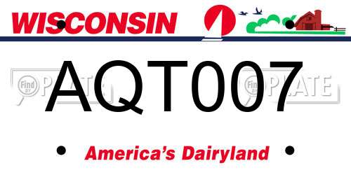 AQT007 Wisconsin License Plate
