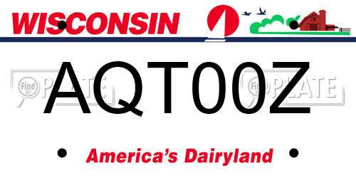 AQT00Z Wisconsin License Plate