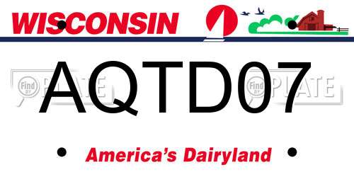 AQTD07 Wisconsin License Plate