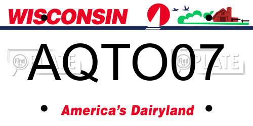AQTO07 Wisconsin License Plate