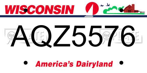 AQZ5576 Wisconsin License Plate