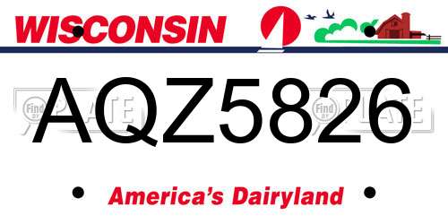 AQZ5826 Wisconsin License Plate