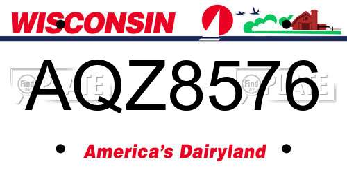 AQZ8576 Wisconsin License Plate