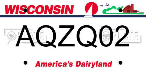 AQZQ02 Wisconsin License Plate