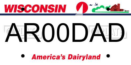 AR00DAD Wisconsin License Plate