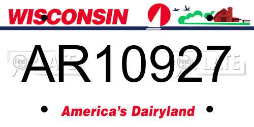 AR10927 Wisconsin License Plate