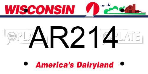 AR214 Wisconsin License Plate