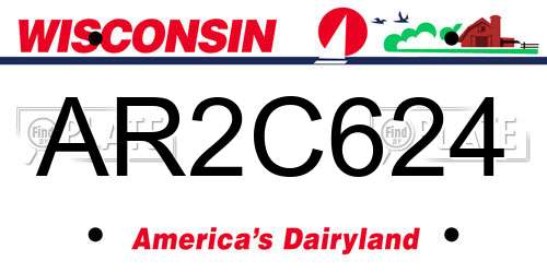 AR2C624 Wisconsin License Plate