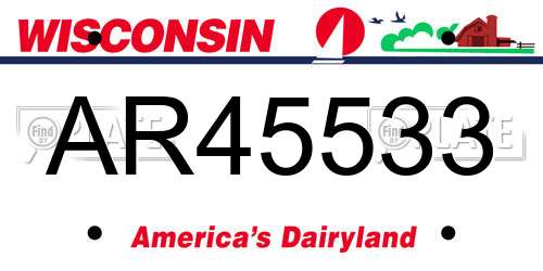 AR45533 Wisconsin License Plate