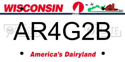 AR4G2B Wisconsin License Plate