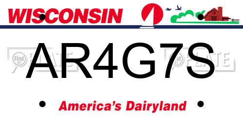 AR4G7S Wisconsin License Plate