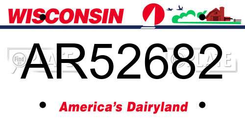 AR52682 Wisconsin License Plate