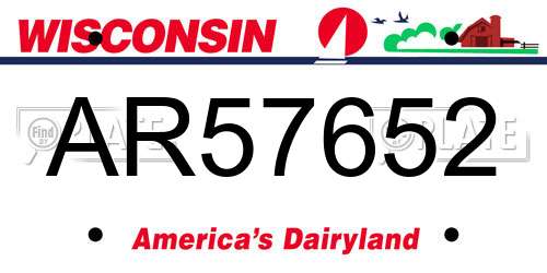 AR57652 Wisconsin License Plate