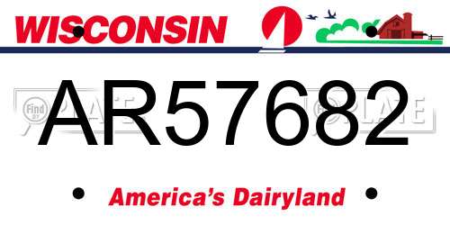 AR57682 Wisconsin License Plate