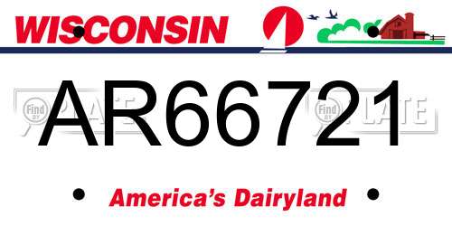 AR66721 Wisconsin License Plate