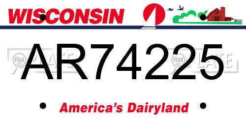 AR74225 Wisconsin License Plate