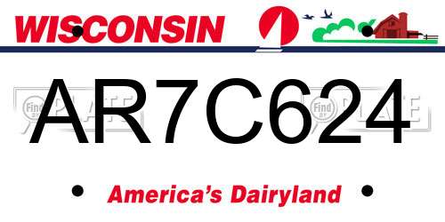 AR7C624 Wisconsin License Plate