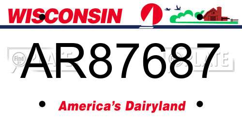 AR87687 Wisconsin License Plate