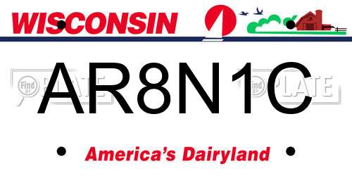 AR8N1C Wisconsin License Plate