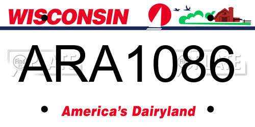 ARA1086 Wisconsin License Plate