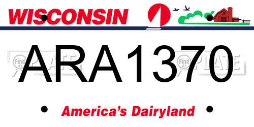 ARA1370 Wisconsin License Plate