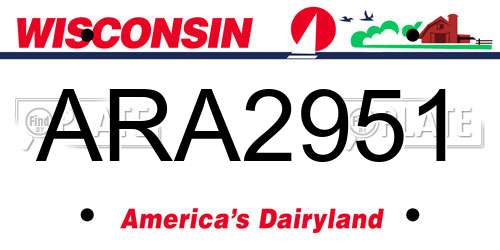 ARA2951 Wisconsin License Plate