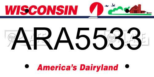 ARA5533 Wisconsin License Plate