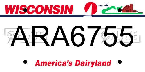 ARA6755 Wisconsin License Plate