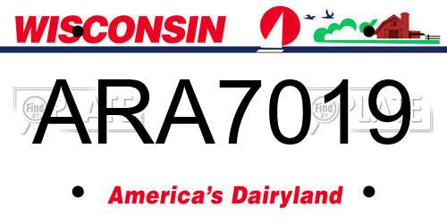 ARA7019 Wisconsin License Plate