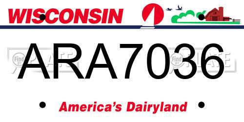 ARA7036 Wisconsin License Plate