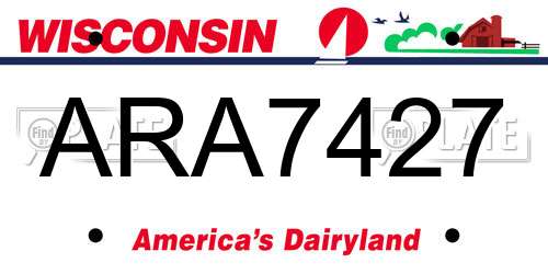 ARA7427 Wisconsin License Plate