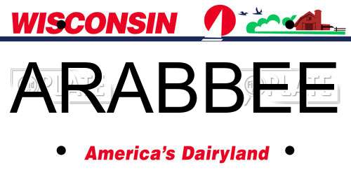 ARABBEE Wisconsin License Plate