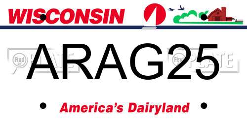 ARAG25 Wisconsin License Plate