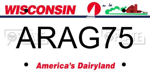 ARAG75 Wisconsin License Plate