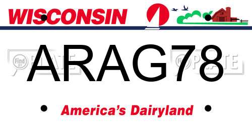 ARAG78 Wisconsin License Plate