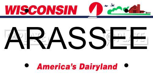 ARASSEE Wisconsin License Plate