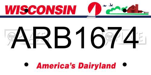 ARB1674 Wisconsin License Plate