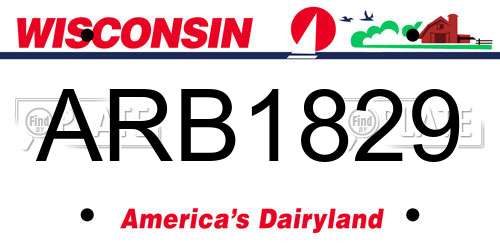 ARB1829 Wisconsin License Plate