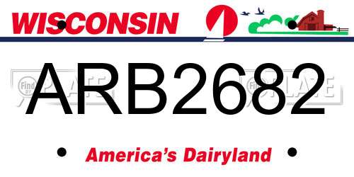 ARB2682 Wisconsin License Plate