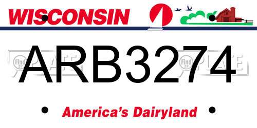 ARB3274 Wisconsin License Plate