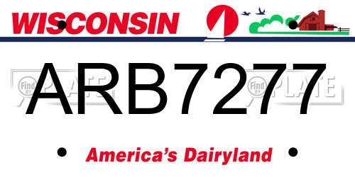 ARB7277 Wisconsin License Plate