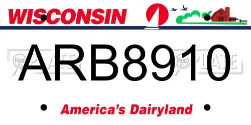 ARB8910 Wisconsin License Plate