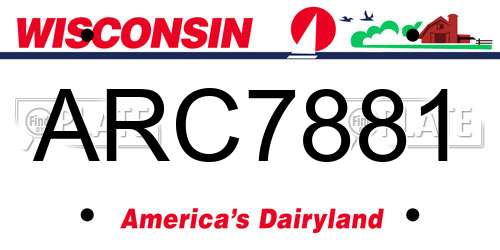 ARC7881 Wisconsin License Plate