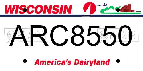 ARC8550 Wisconsin License Plate