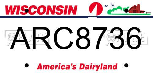 ARC8736 Wisconsin License Plate