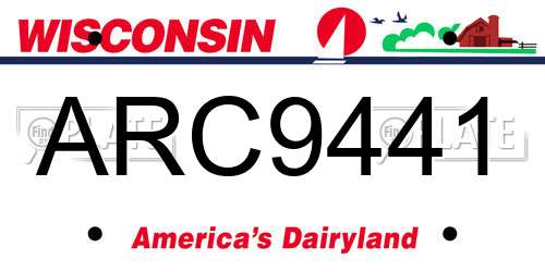 ARC9441 Wisconsin License Plate